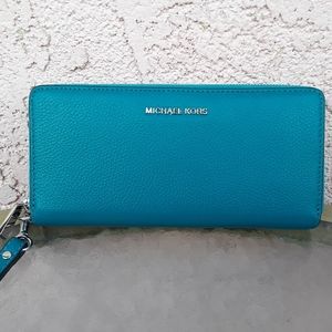 Michael Kors Tile Blue Wristlet